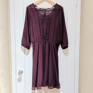 Maurices Sheer purple dress with slip